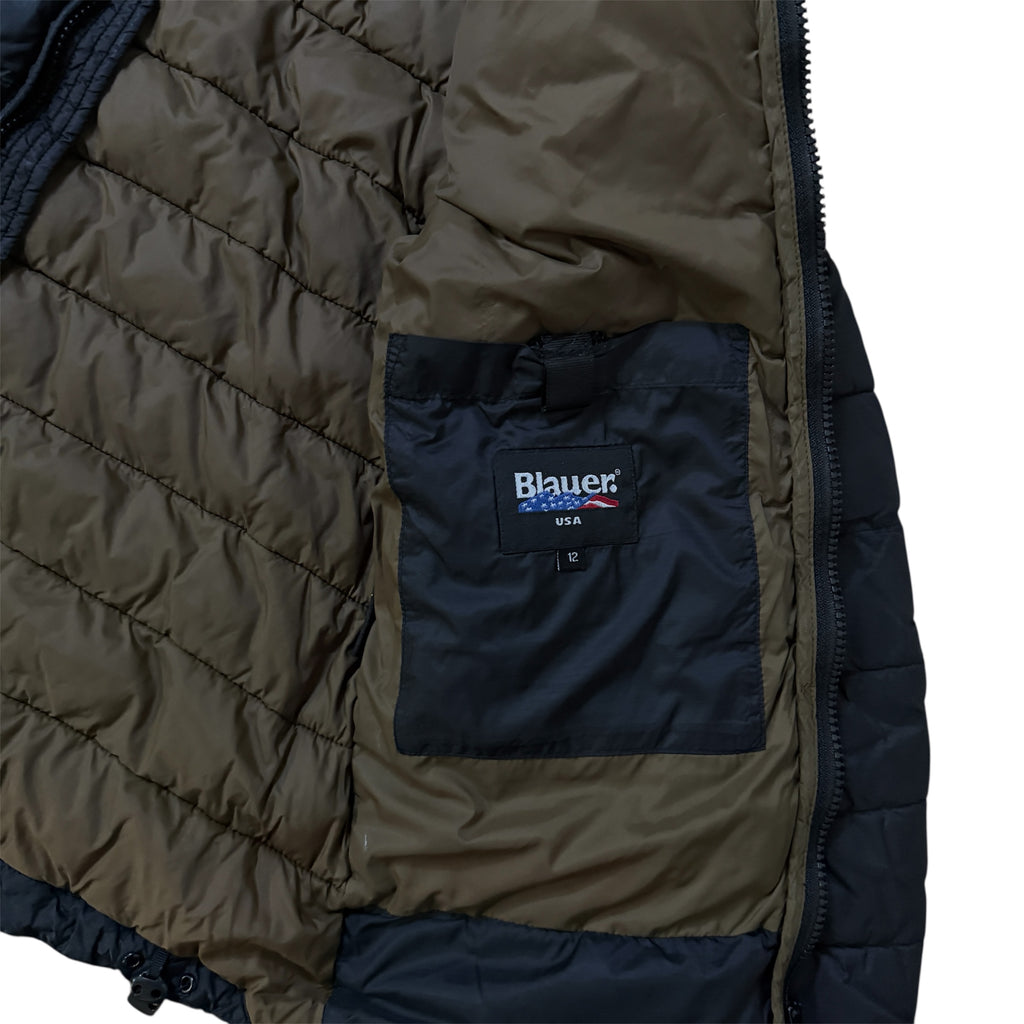 Blauer USA Puffer Daunen Winterjacke (Größe XS)