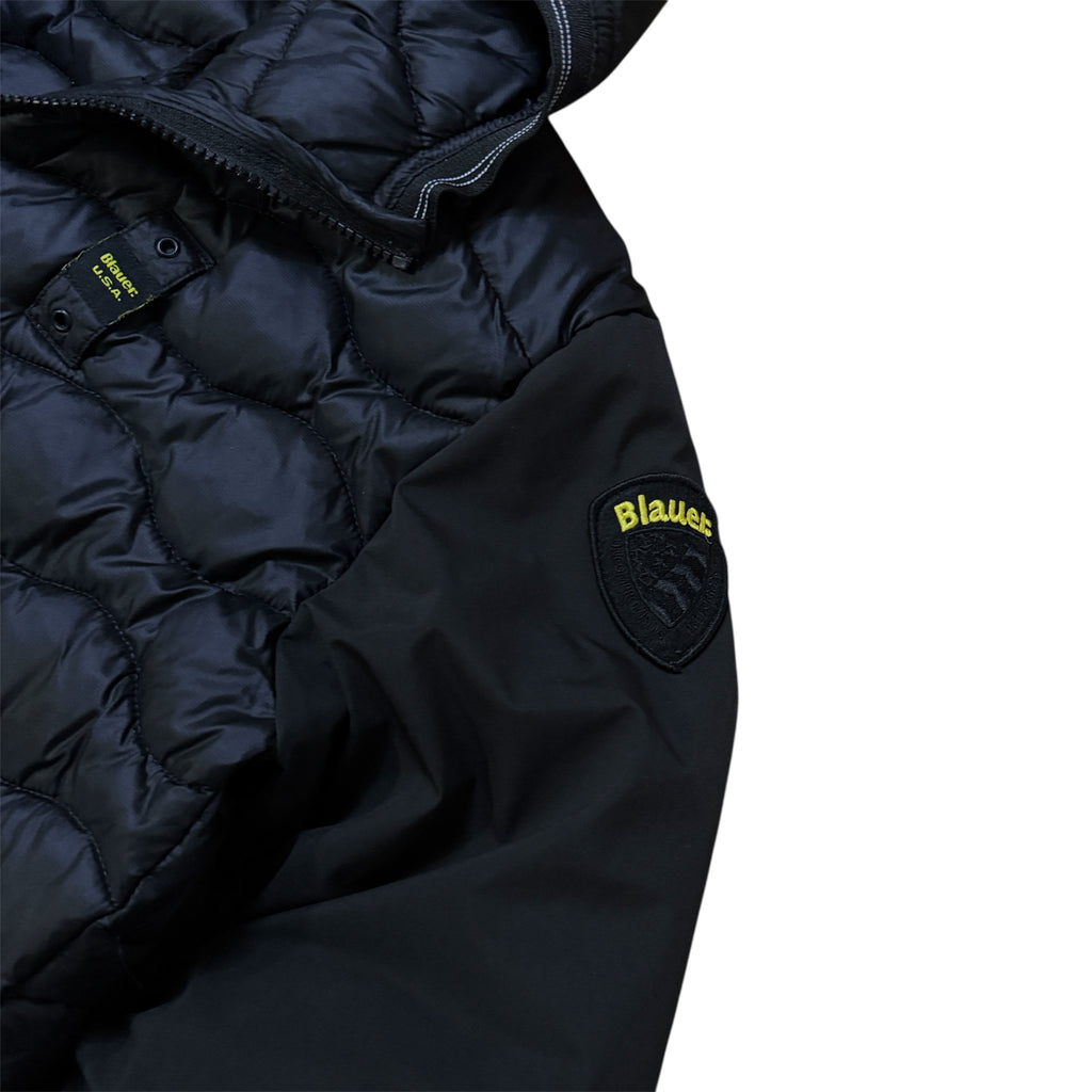 Blauer USA Puffer Cardigan Wave Winterjacke (Größe S)