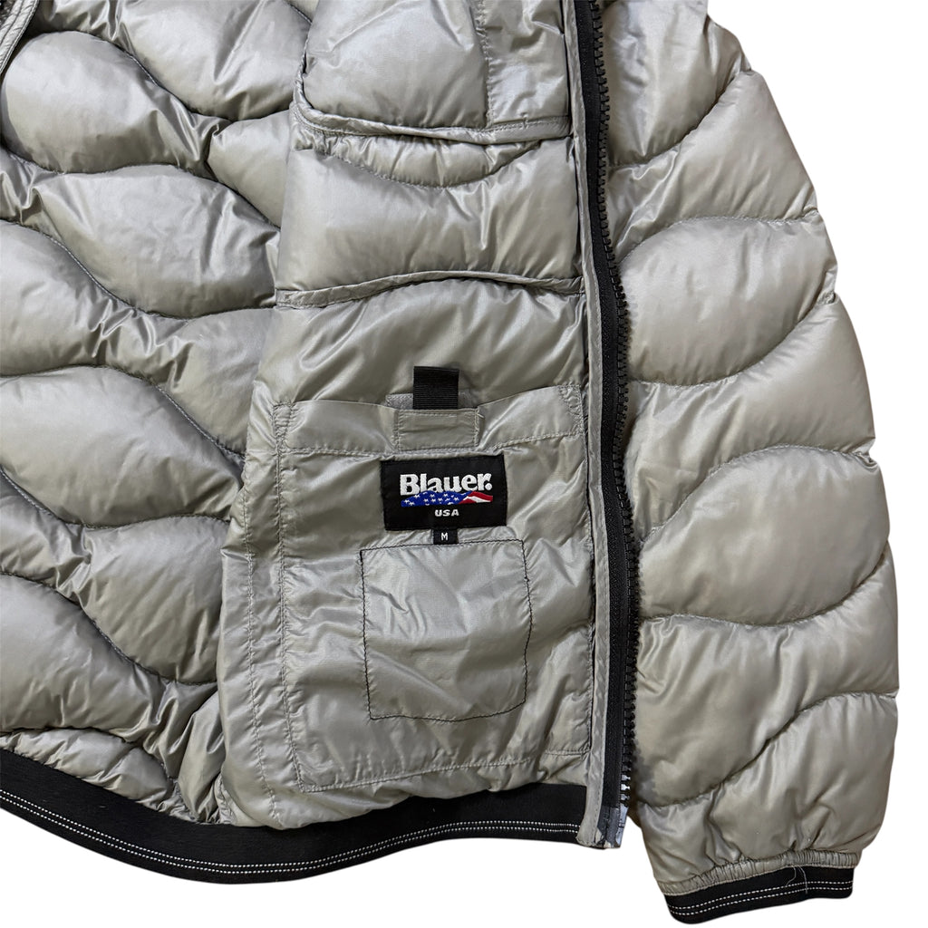Blauer USA Puffer Wave Design Winterjacke (Größe M)