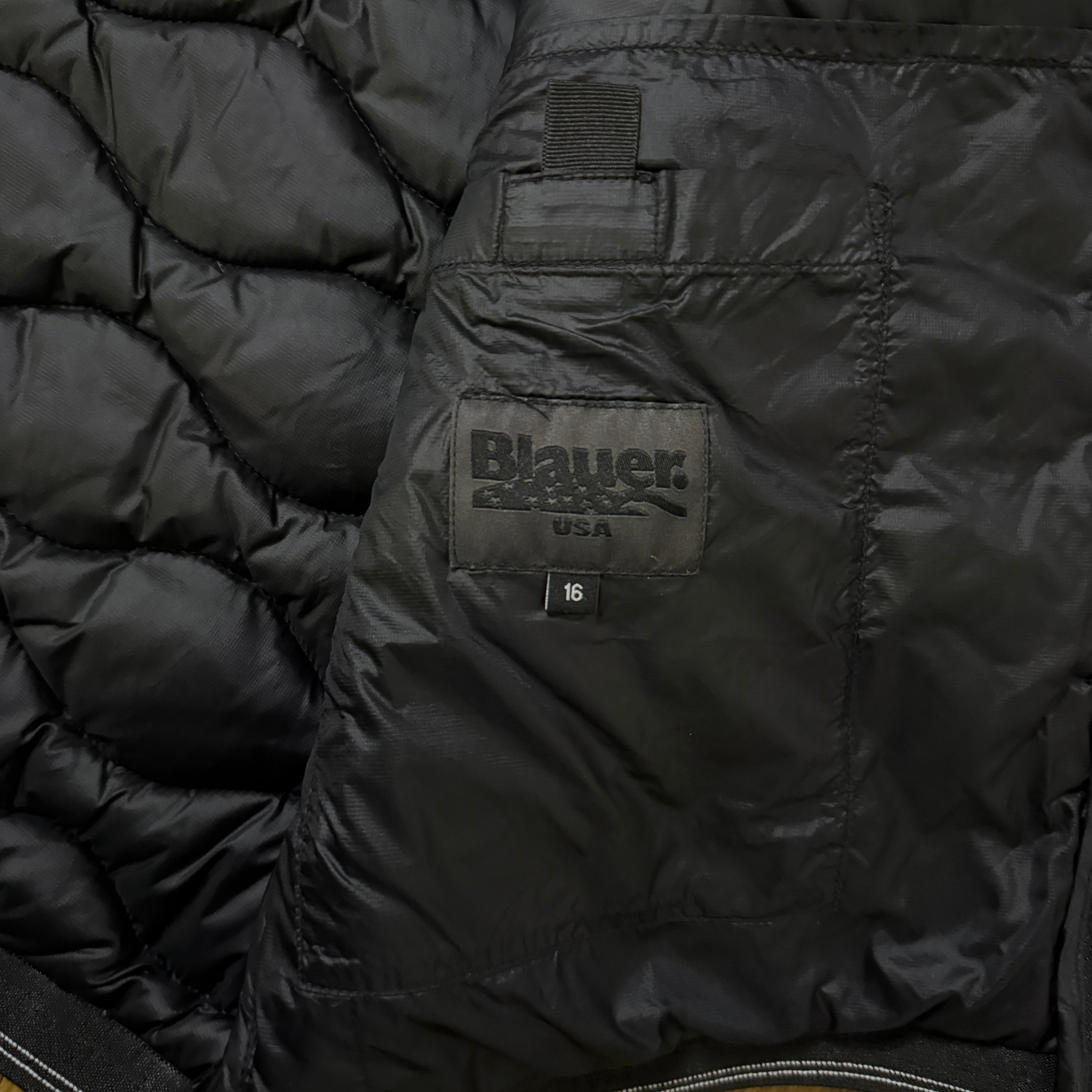 Blauer USA Puffer Cardigan Wave Winterjacke (Größe S)