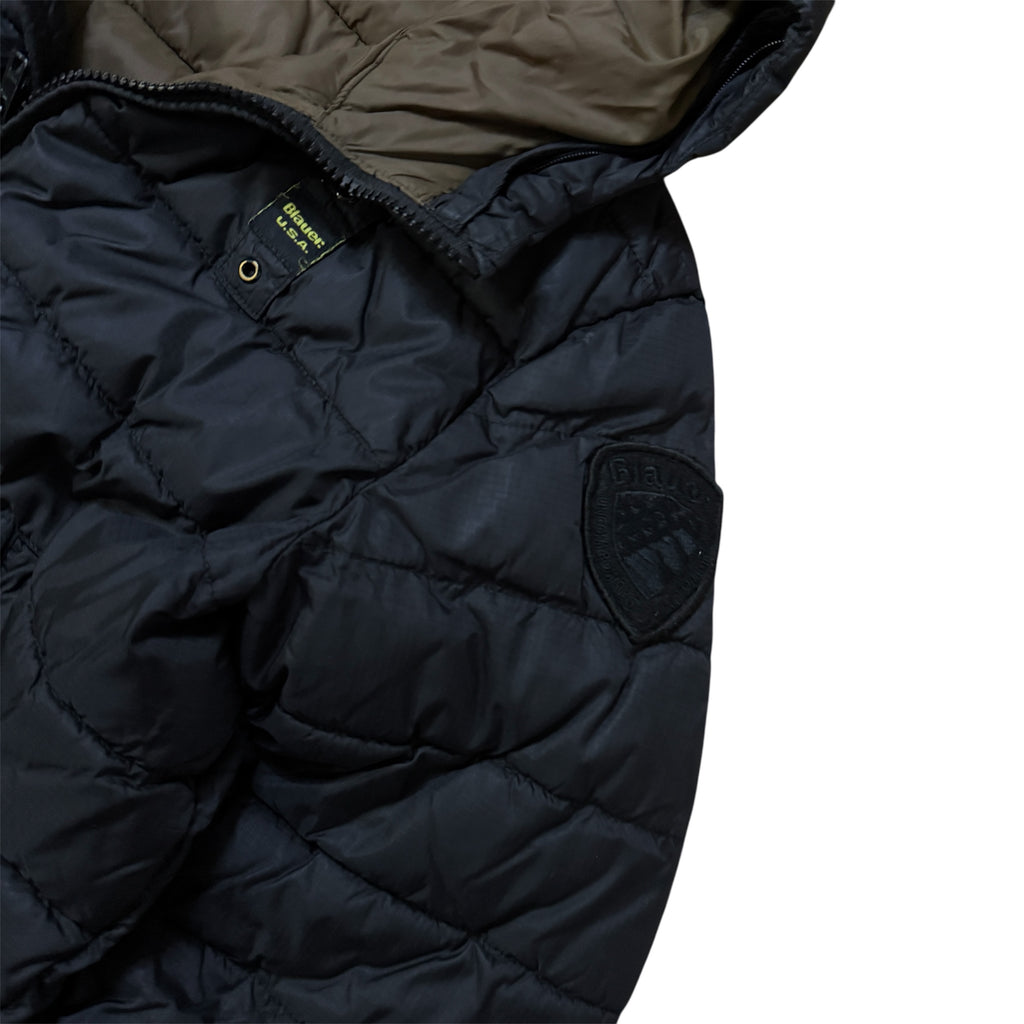 Blauer USA Puffer Daunen Winterjacke (Größe XS)