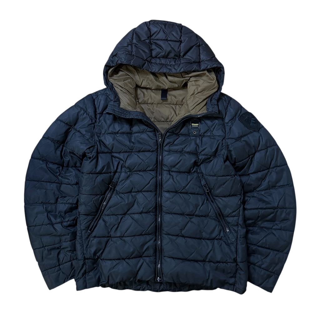 Blauer USA Puffer Daunen Winterjacke (Größe XS)