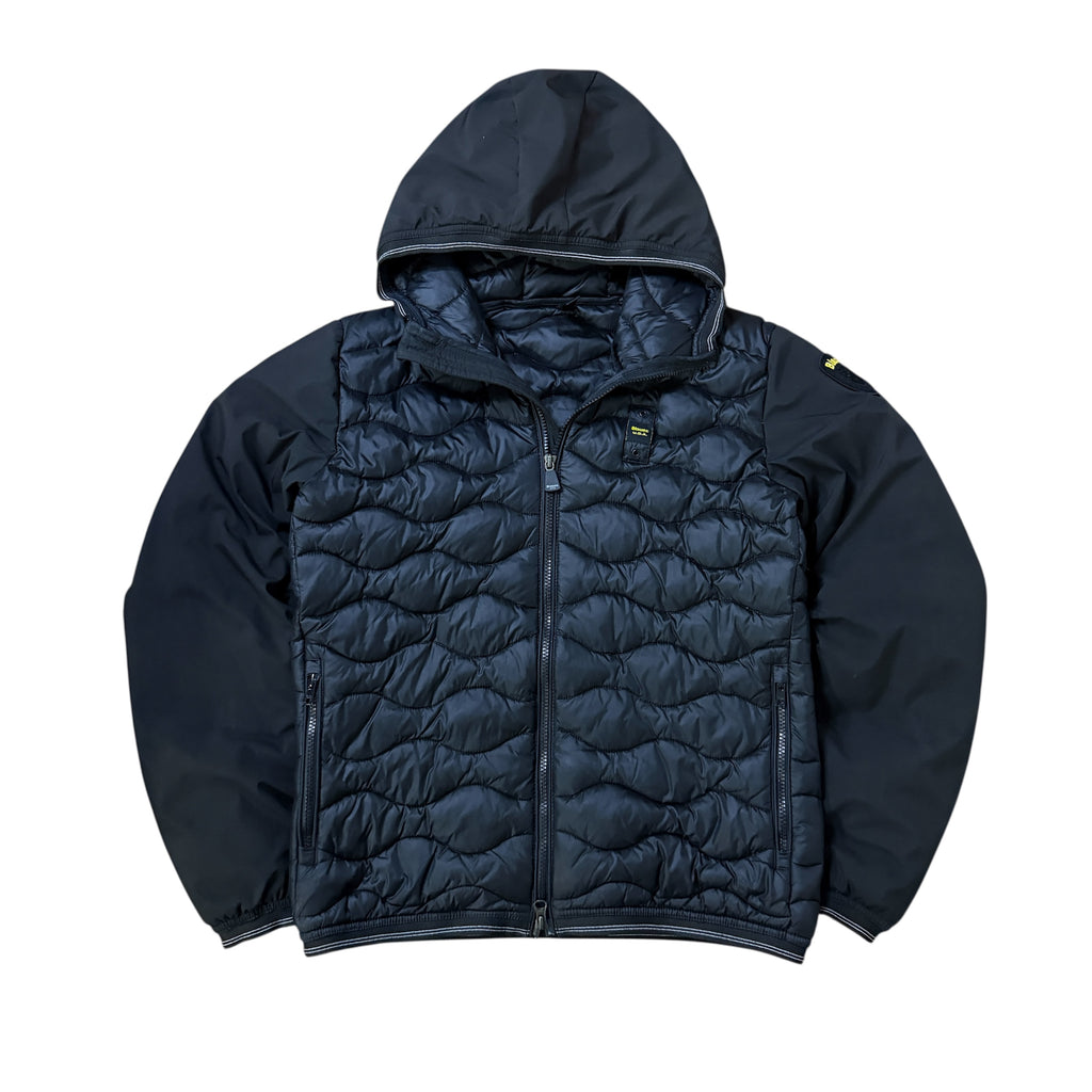 Blauer USA Puffer Cardigan Wave Winterjacke (Größe S)