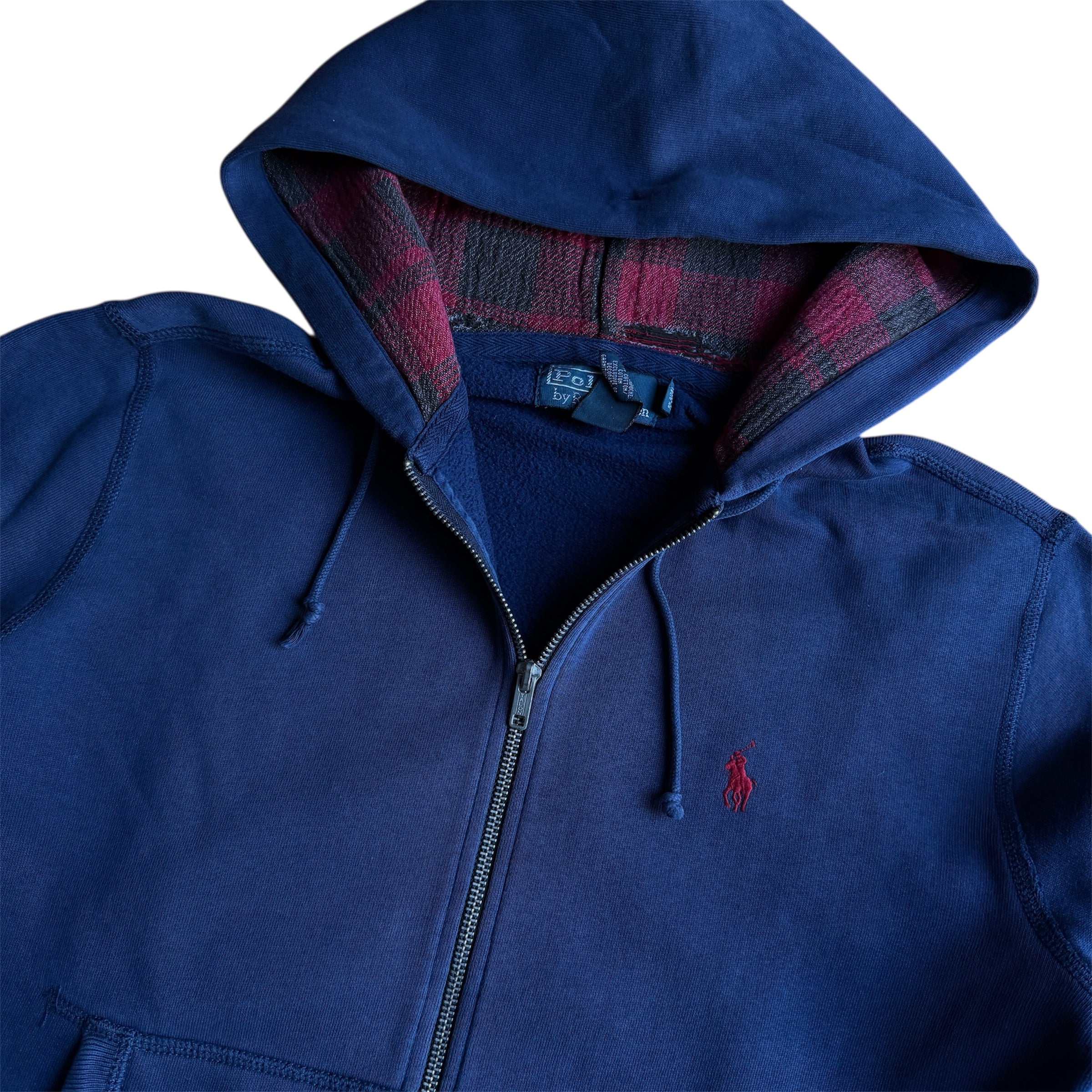 Ralph Lauren Zip-Hoodie Karierte Kaputze (Größe S)