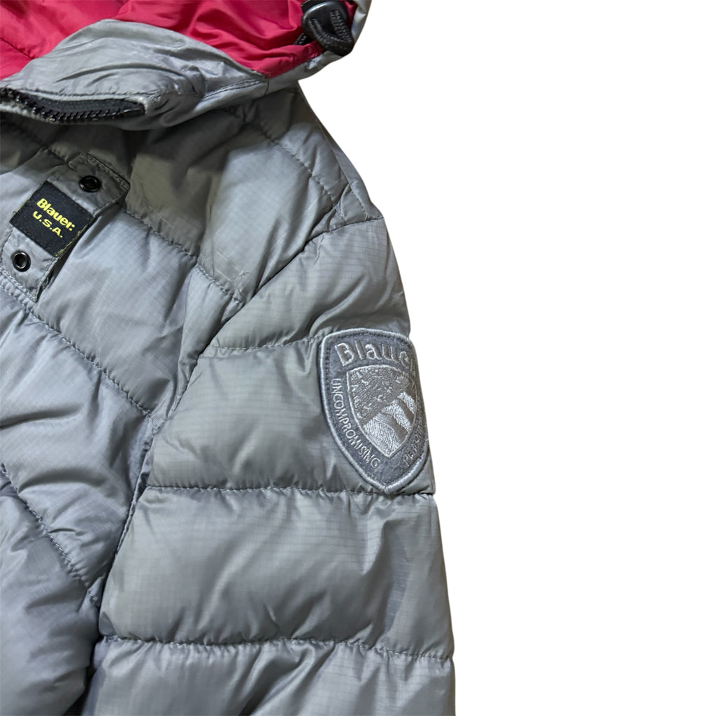 Blauer USA Puffer Daunen Winterjacke (Größe XS)