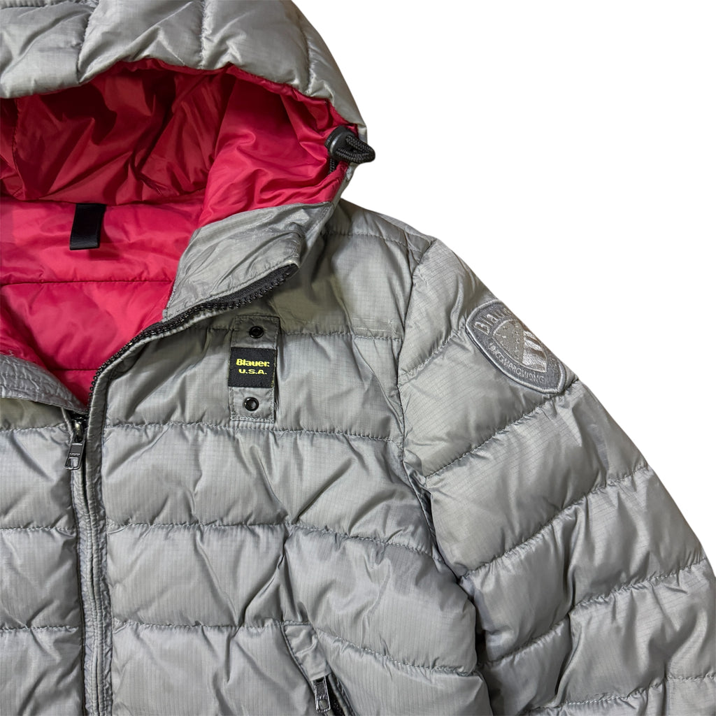 Blauer USA Puffer Daunen Winterjacke (Größe XS)