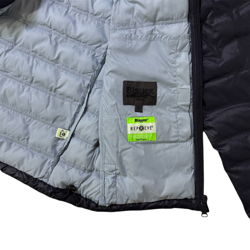 Blauer USA Glossy Steppjacke/Winterjacke (Größe S)