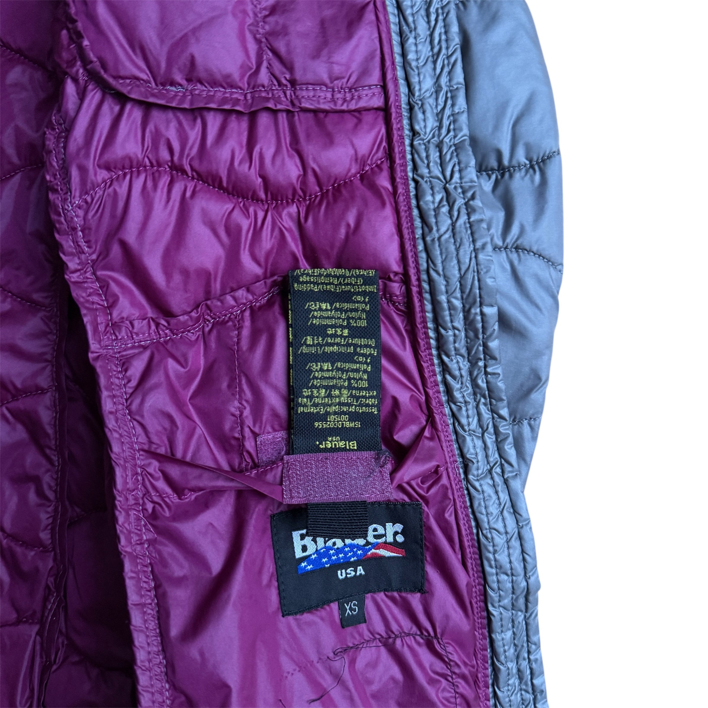 Blauer USA Wave Puffer Daunen Winterjacke (Damengröße XS)