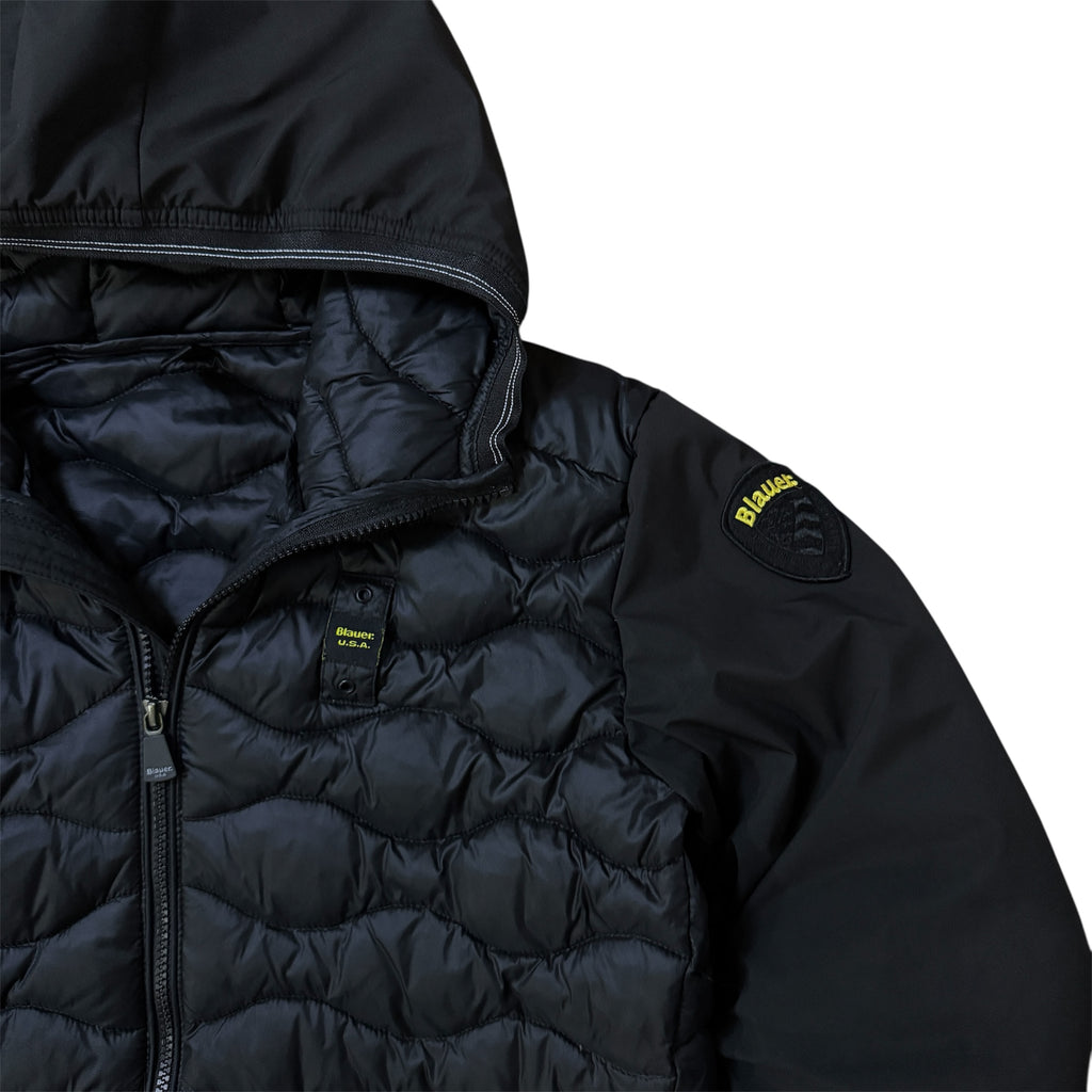 Blauer USA Puffer Cardigan Wave Winterjacke (Größe S)