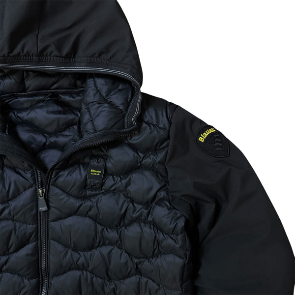 Blauer USA Puffer Cardigan Wave Winterjacke (Größe S)