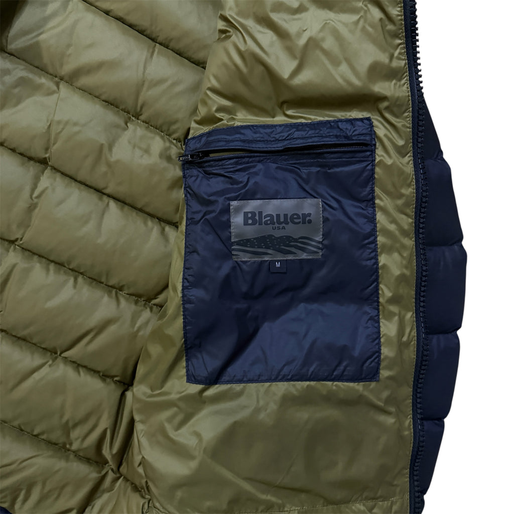Blauer USA Puffer Daunen Winterjacke (Größe M)
