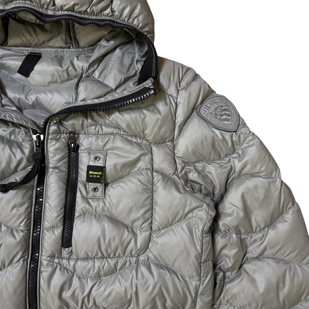 Blauer USA Puffer Wave Design Winterjacke (Größe M)