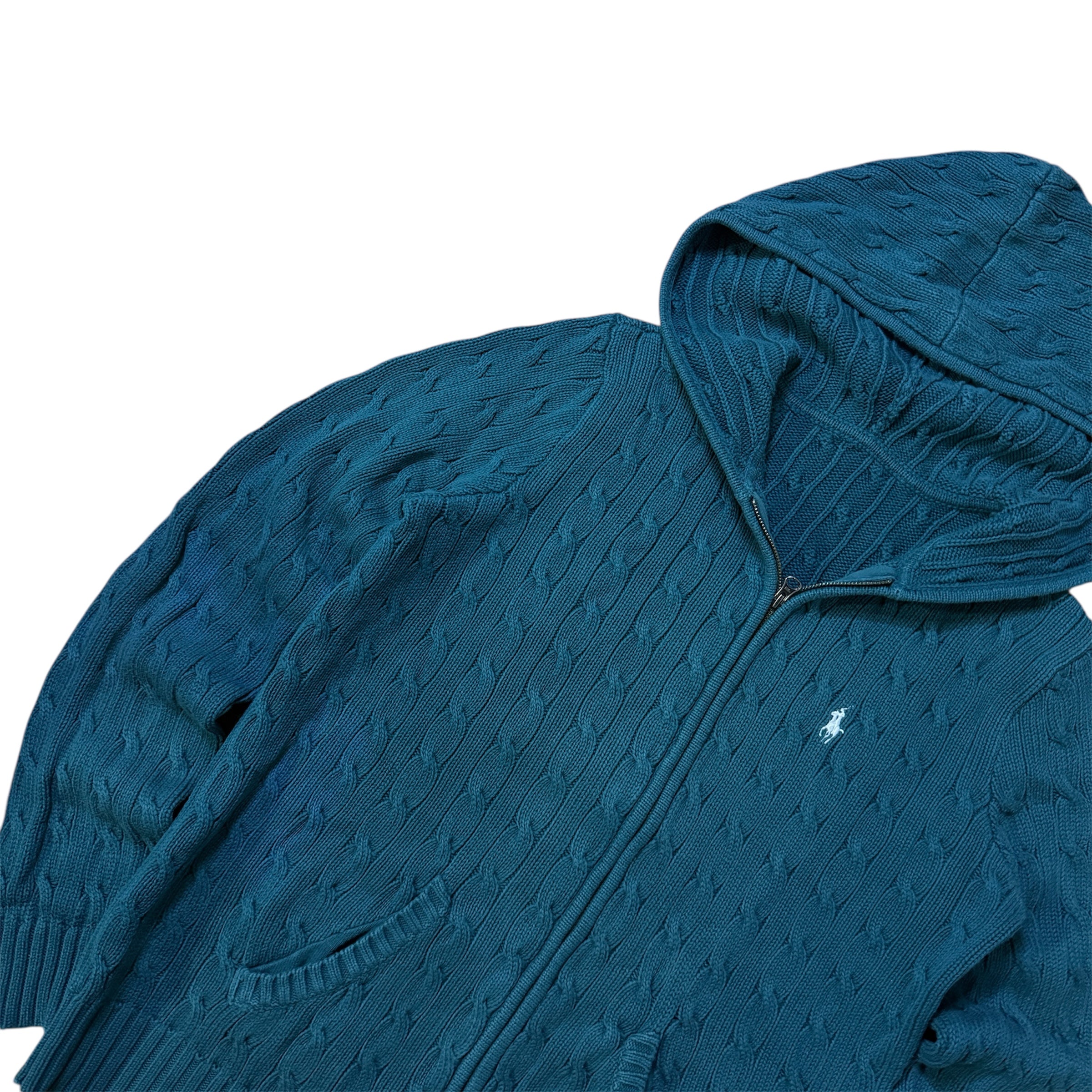 Ralph Lauren Cable Knit Zip-Hoodie (Damengröße S-M)