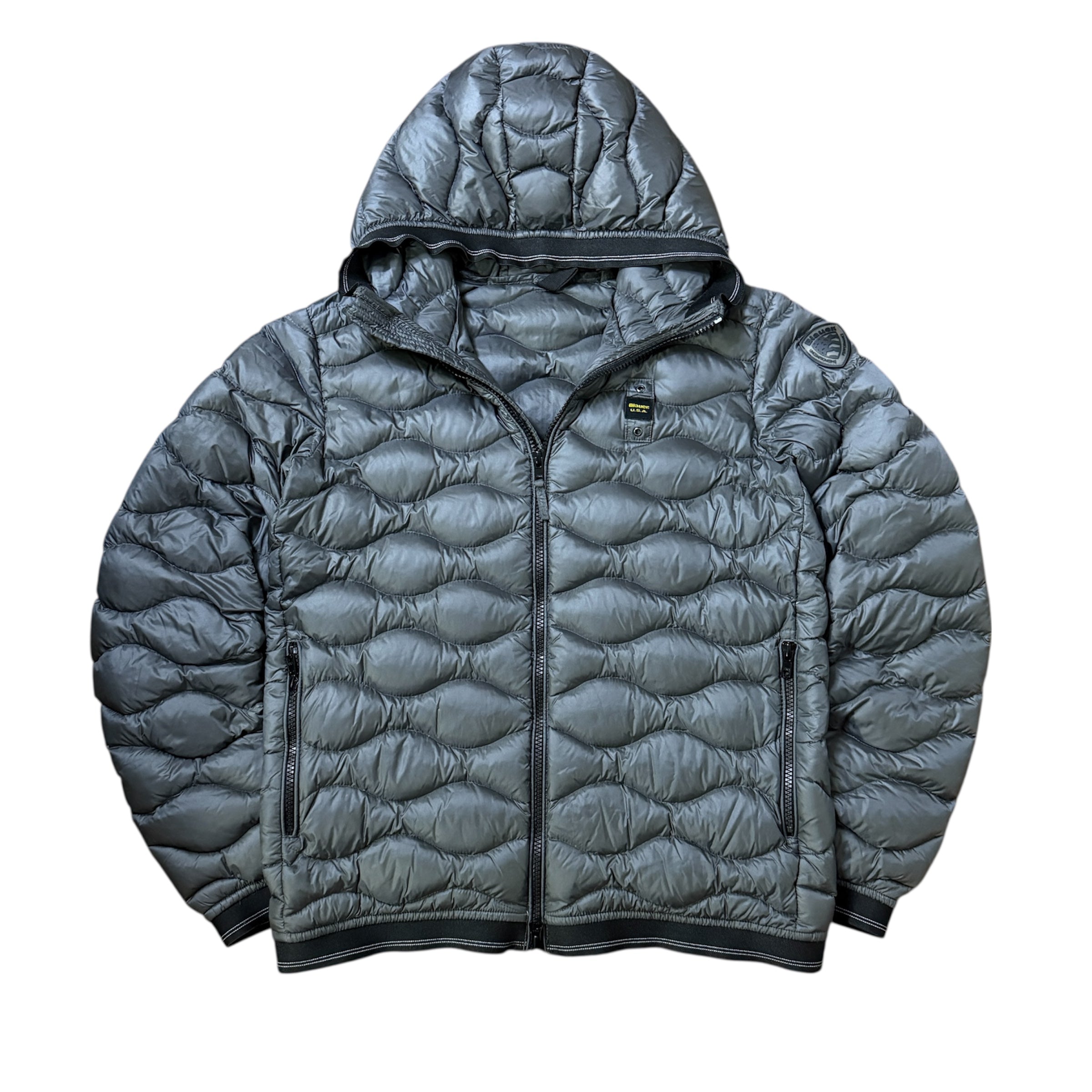 Blauer USA Vintage Wave Winterjacke (Größe S)