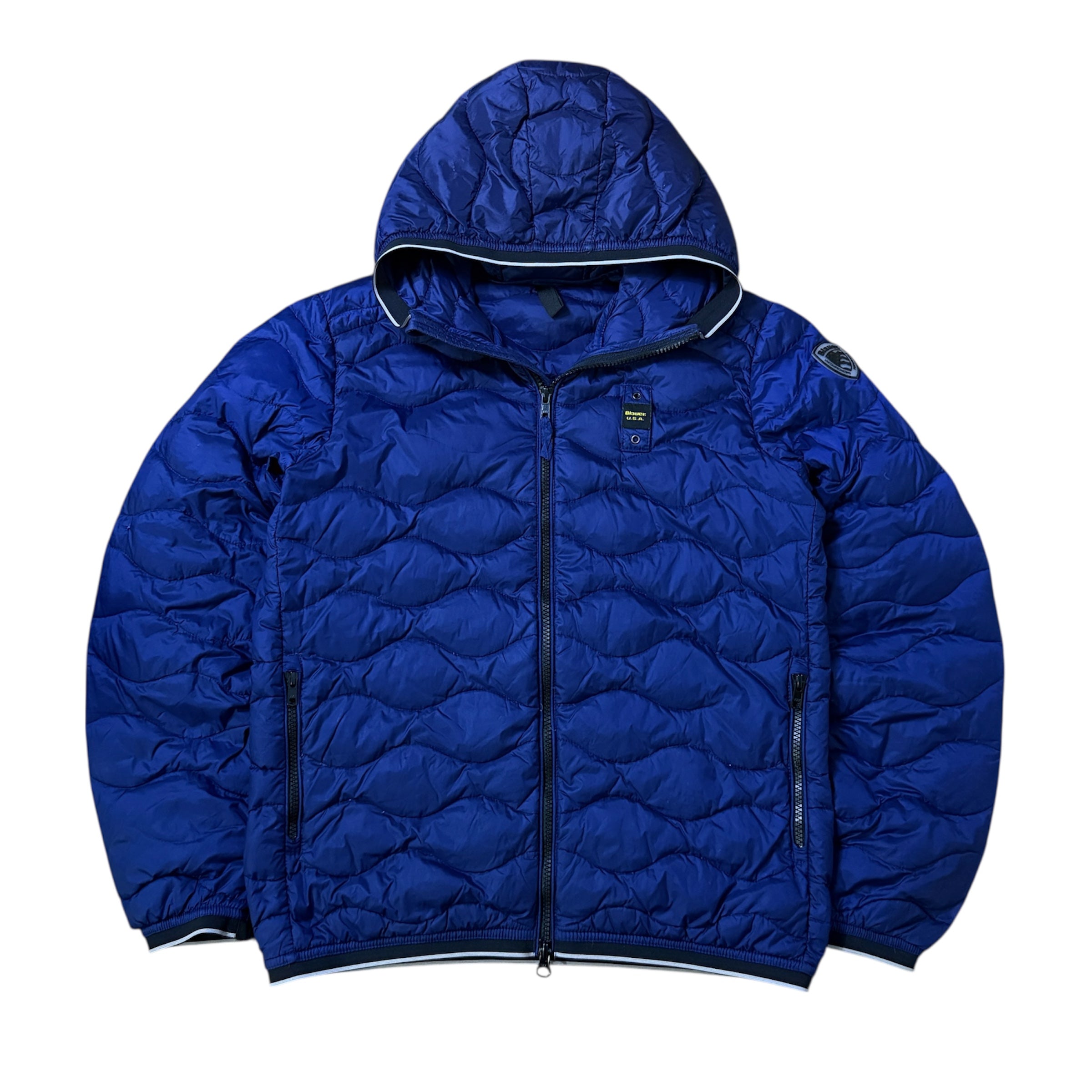 Blauer USA Vintage Wave Winterjacke (Größe S)