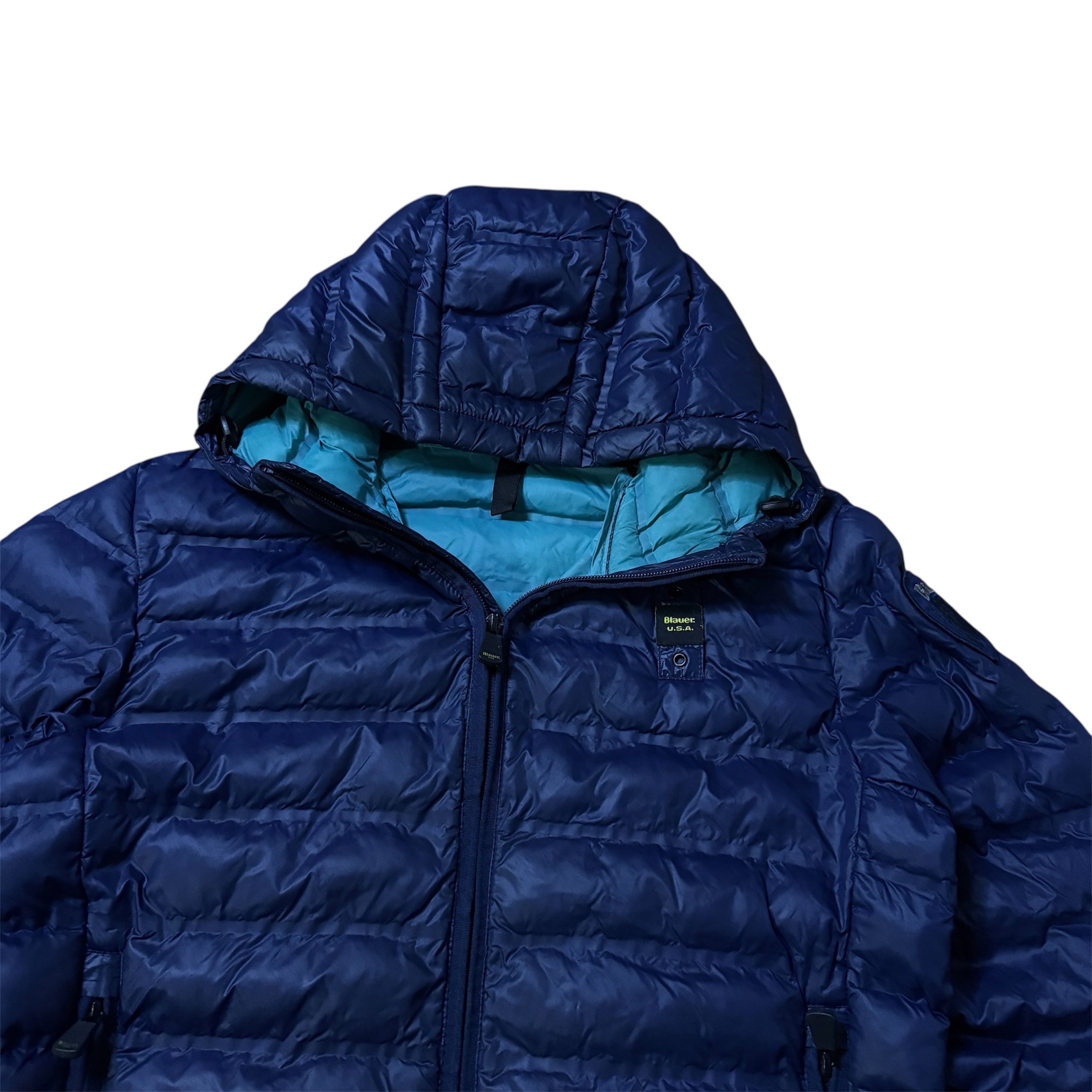 Blauer USA Puffer Daunen Steppjacke (Größe XS)
